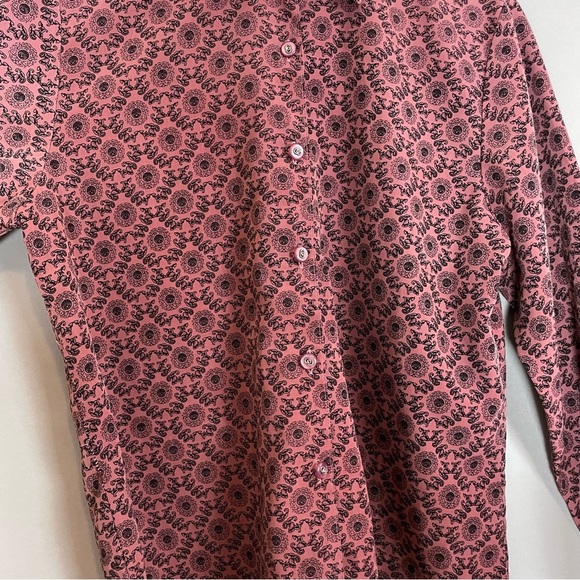 Vintage Blouse Patterned Women Long Sleeves Unique Print Collared Elaborate Top - Picture 8 of 10